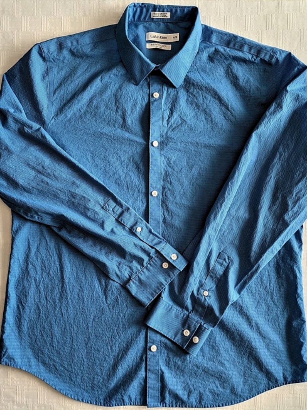 Calvin Klein Infinite Cool Cotton Shirt Blue XL Like New